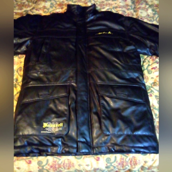 MAKAVELI BRANDED (TUPAC) Signature Series Hooded Faux Leather Coat Men's M Brown - Picture 1 of 13